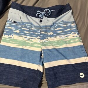 Vineyard Vines Mens Swim Trunks Size 30 Waist Light Blue Beach Vacation Wear